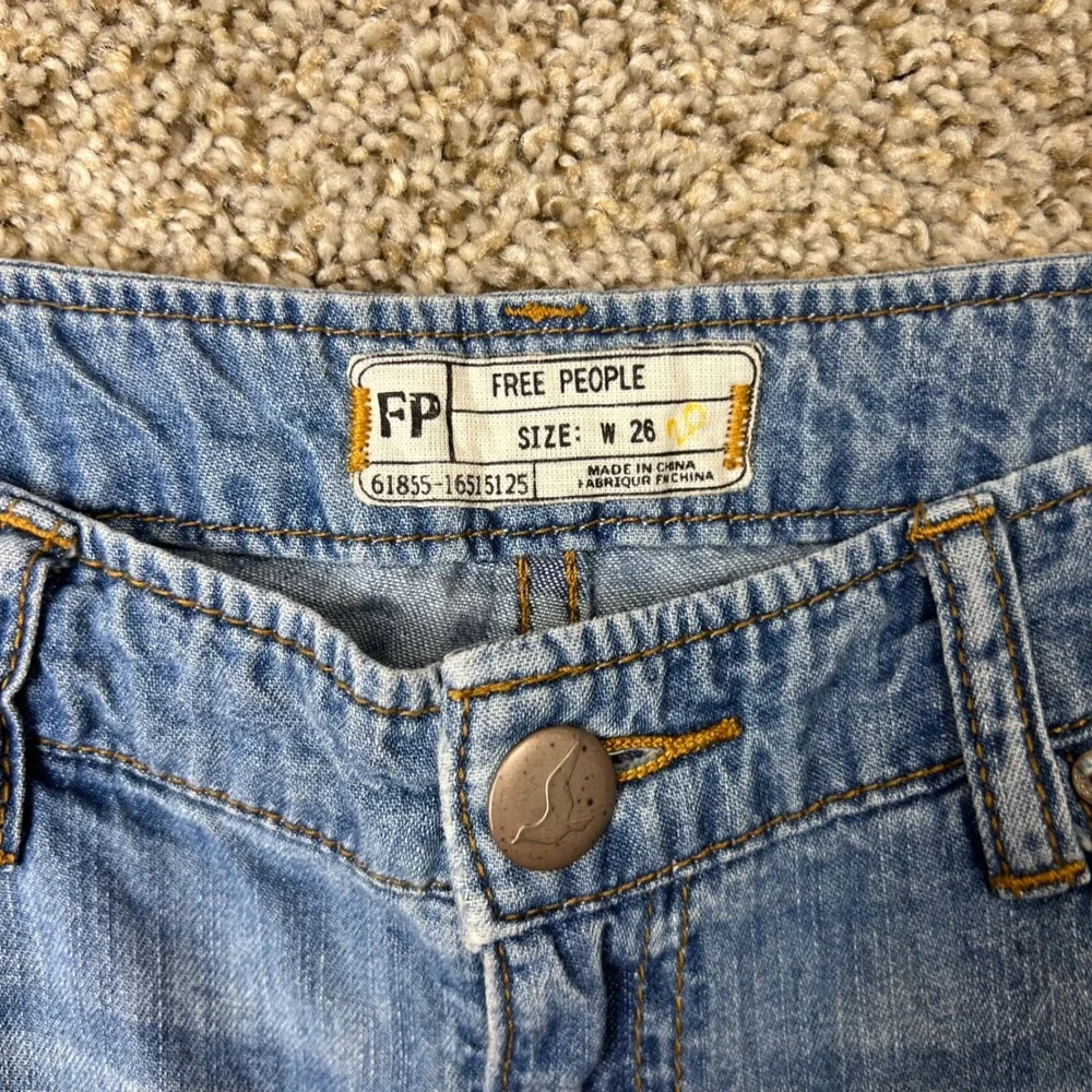 Free People Distressed Flare Jeans Light Wash Wide Leg Denim W26